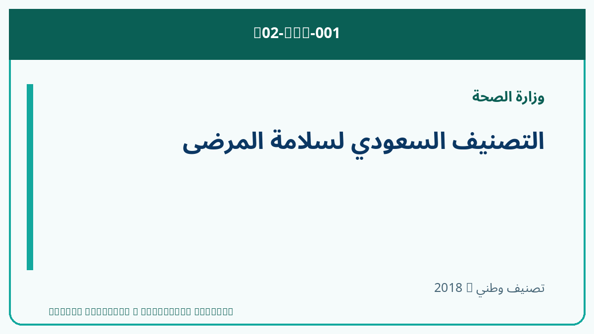 التصنيف السعودي لسلامة المرضى